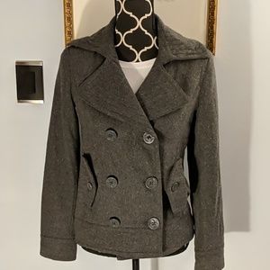 Adorable gray wool peacoat